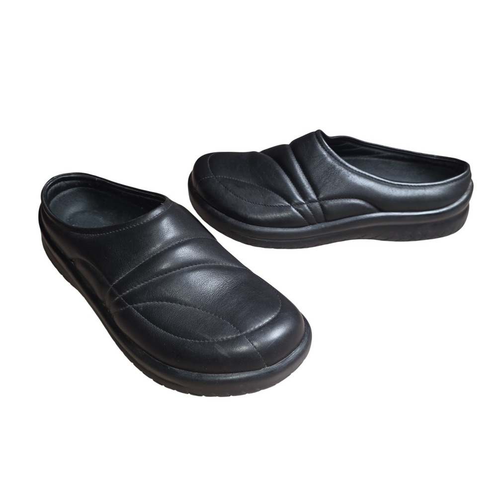Birkenstock Tatami Clog Shoes Women 10 Black Leather Slip On Comfort Casual